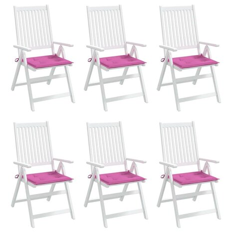 Tuinstoelkussens 6 st 50x50x4 cm stof roze 7