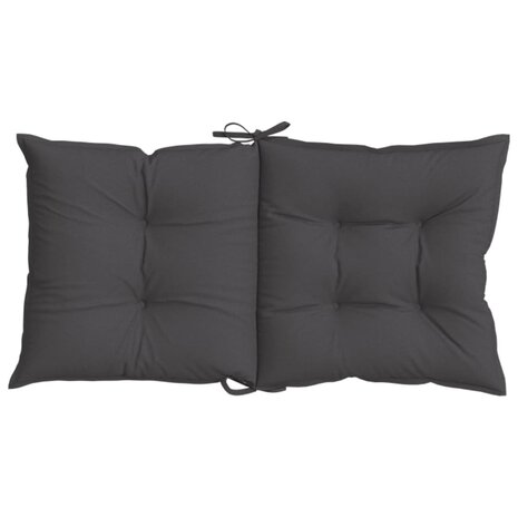Stoelkussens 2 st lage rug 100x50x7 cm stof gem&ecirc;leerd antraciet 7