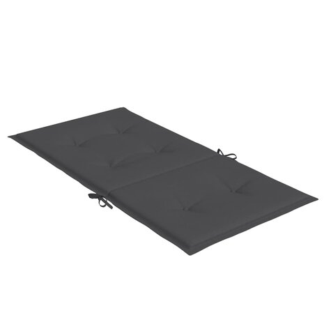 Stoelkussens 2 st lage rug 100x50x4 cm stof gem&ecirc;leerd antraciet 6
