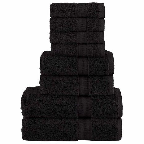 8-delige Handdoekenset SOLUND 600 g/m&sup2; zwart 1