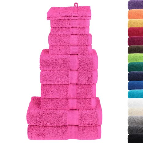 12-delige Handdoekenset SOLUND 600 g/m&sup2; roze 2