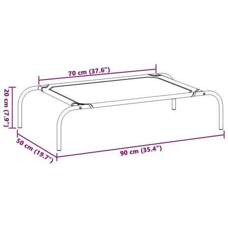 Hondenbed verhoogd S textileen zwart 8