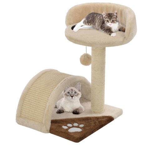 Kattenkrabpaal met sisal krabpaal 40 cm beige en bruin  1