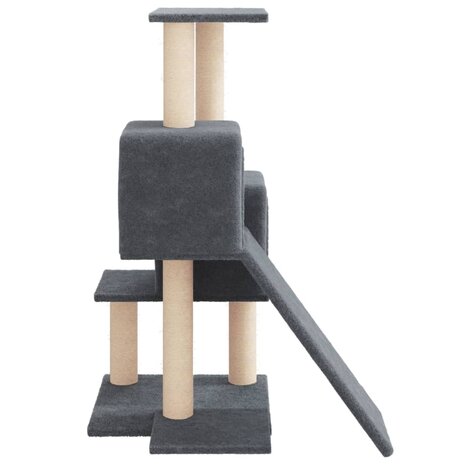 Kattenmeubel met sisal krabpalen 82 cm donkergrijs 4