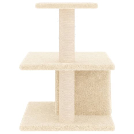 Kattenmeubel met sisal krabpalen 48 cm cr&egrave;mekleurig 4