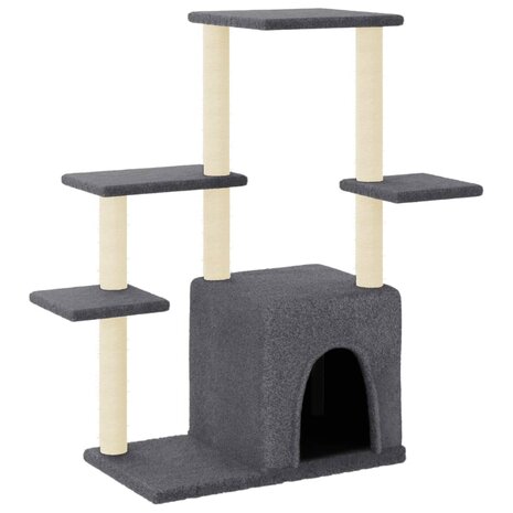 Kattenmeubel met sisal krabpalen 97,5 cm donkergrijs 2