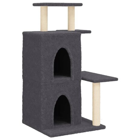 Kattenmeubel met sisal krabpalen 97 cm donkergrijs 2