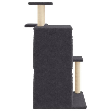 Kattenmeubel met sisal krabpalen 97 cm donkergrijs 5