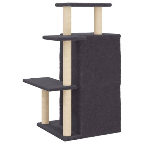 Kattenmeubel met sisal krabpalen 97 cm donkergrijs 6