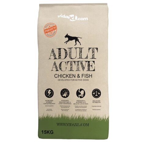 Premium hondenvoer droog Adult Active Chicken & Fish 30kg 2 st 2
