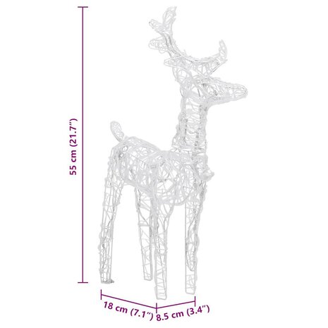 Kerstversiering rendieren en slee 160 LED's 130 cm acryl 9