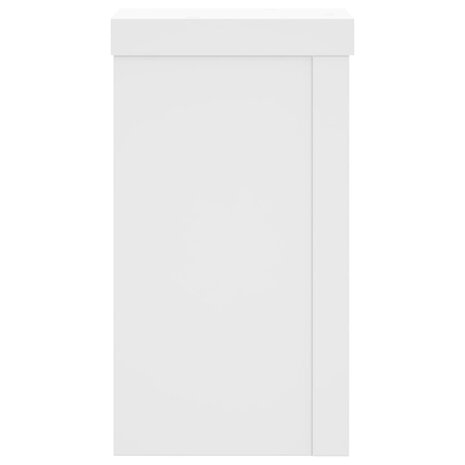 Plantenstandaards 2 st 10x10x18 cm bewerkt hout wit 4