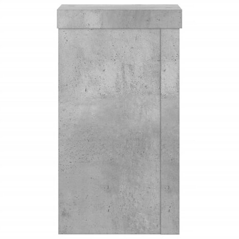 Plantenstandaards 2 st 10x10x18 cm bewerkt hout betongrijs 4