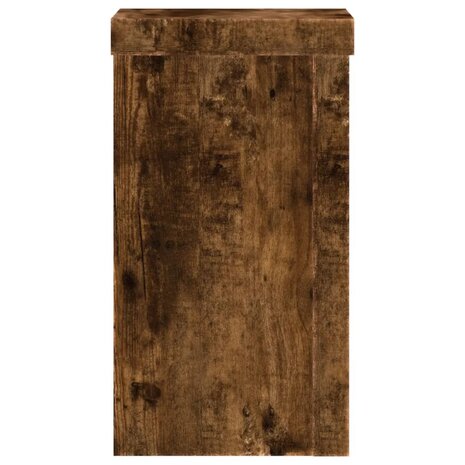 Plantenstandaards 2 st 10x10x18 cm bewerkt hout gerookt eiken 4