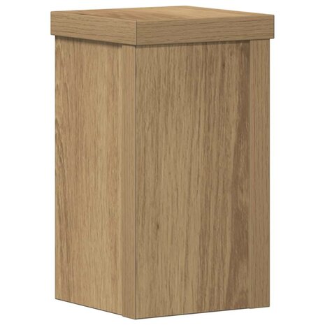 Plantenstandaards 2 st 10x10x18 cm hout artisanaal eiken 5