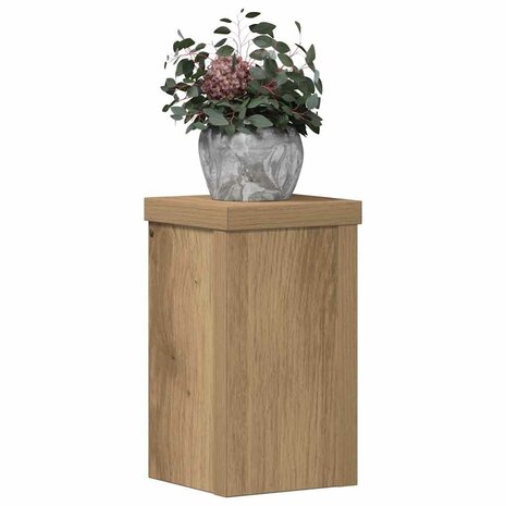 Plantenstandaards 2 st 10x10x18 cm hout artisanaal eiken 8