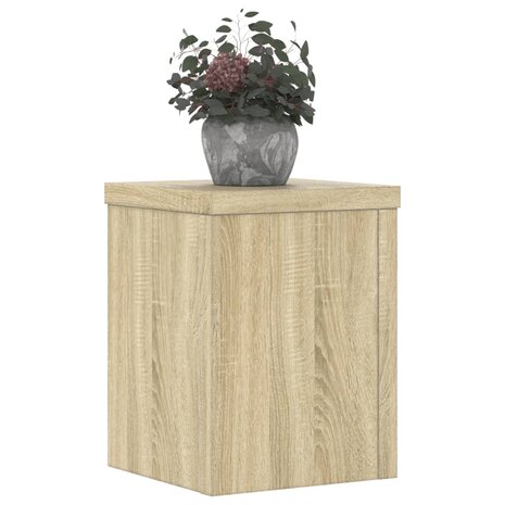 Plantenstandaards 2 st 15x15x20 cm bewerkt hout sonoma eiken 8