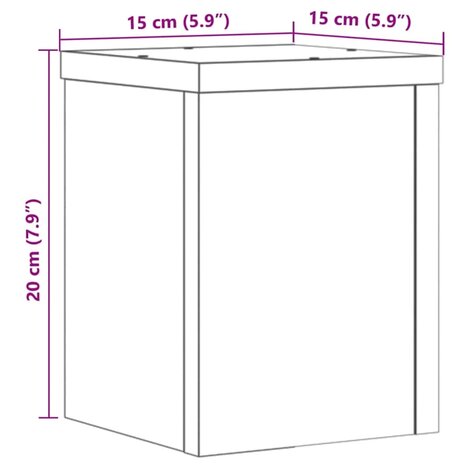 Plantenstandaards 2 st 15x15x20 cm hout artisanaal eiken 10