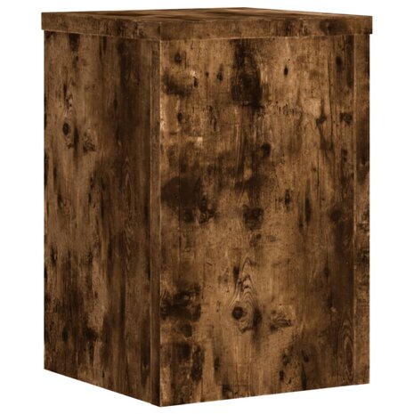 Plantenstandaards 2 st 20x20x30 cm bewerkt hout gerookt eiken 3
