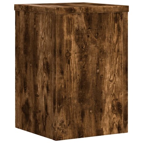 Plantenstandaards 2 st 20x20x30 cm bewerkt hout gerookt eiken 5