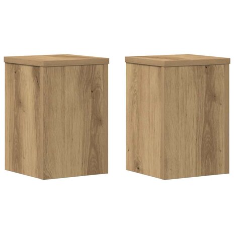 Plantenstandaards 2 st 20x20x30 cm hout artisanaal eiken 2