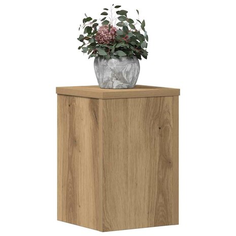 Plantenstandaards 2 st 20x20x30 cm hout artisanaal eiken 8