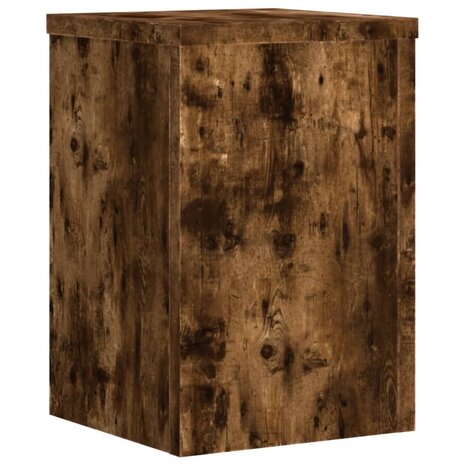 Plantenstandaards 2 st 25x25x35 cm bewerkt hout gerookt eiken 3