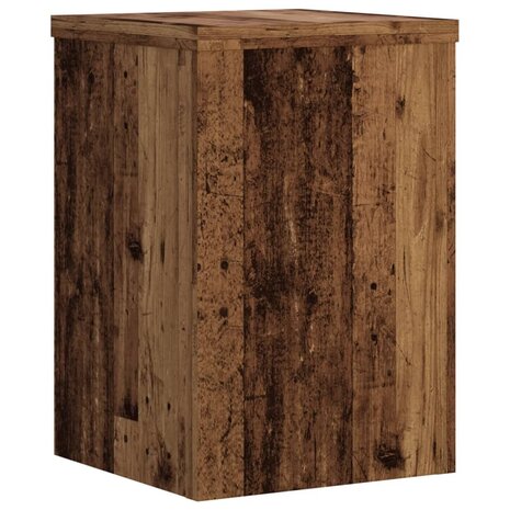 Plantenstandaards 2 st 25x25x35 cm bewerkt hout oud houtkleurig 3