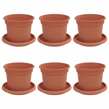 Plantenpotten 6 pcs Baksteenrood &Oslash; 12,5 x 10 cm Kunststof 2