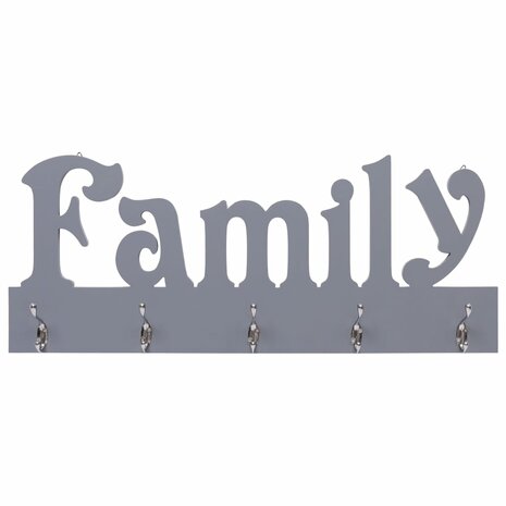 Wandkapstok FAMILY 74x29,5 cm grijs 2