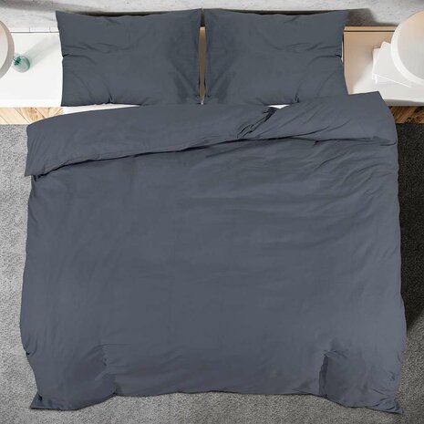 Dekbedovertrekset lichtgewicht 200x200 cm microvezel antraciet 5