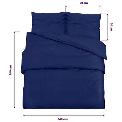 Dekbedovertrekset 140x200 cm microvezel marineblauw 9