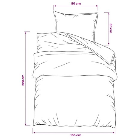 Dekbedovertrekset 155x220 cm katoen wit en bruin 6