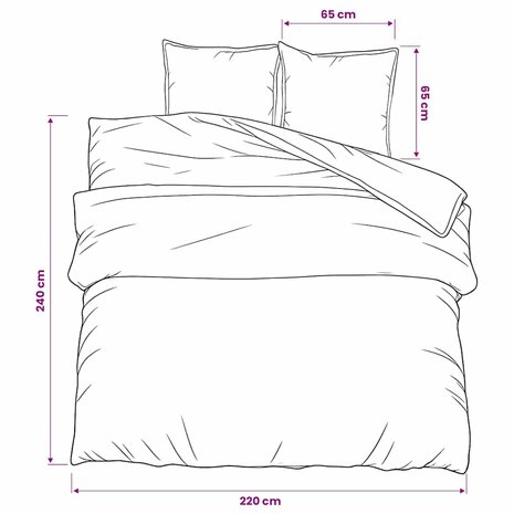 Dekbedovertrekset 220x240 cm katoen roze 6