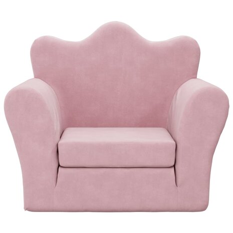 Kinderslaapbank zacht pluche roze 3