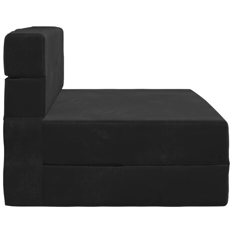 Vouwbare Sofa Bed Matras Zwart 70 x 80 x 60 cm Stof 3