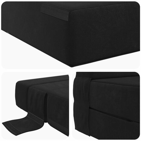 Vouwbare Sofa Bed Matras Zwart 70 x 80 x 60 cm Stof 5
