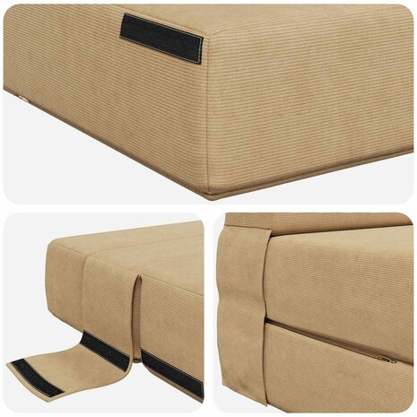 Vouwbare Sofa Bed Matras Groen Grijs 70 x 80 x 60 cm Stof 5