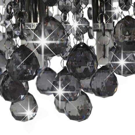 Plafondlamp met smoky kralen rond G9 zwart 4