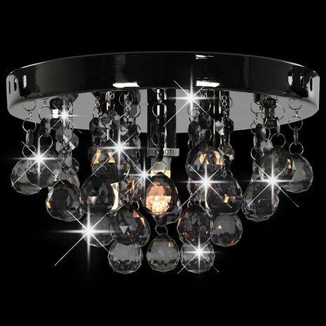 Plafondlamp met smoky kralen rond G9 zwart 5