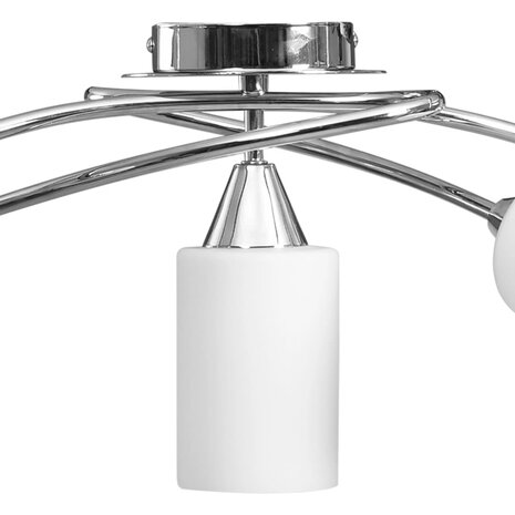 Plafondlamp met keramieken cilindervormige kappen 5xE14 wit 6