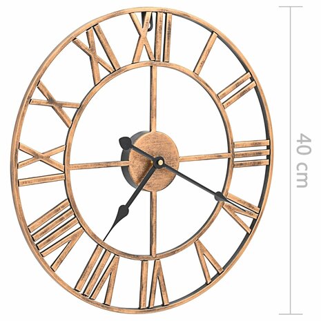 Wandklok 40 cm metaal goudkleurig 6