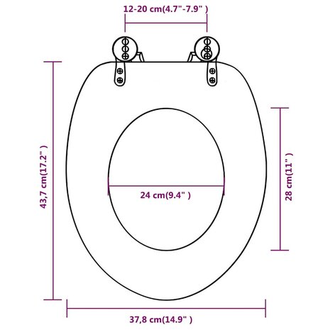 Toiletbril met MDF houten ontwerp 9