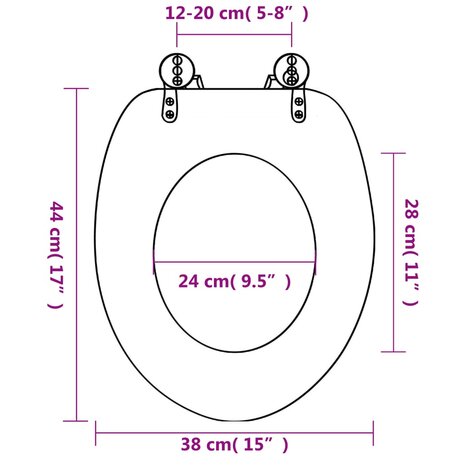 Toiletbril met soft-close deksel zeester MDF 8