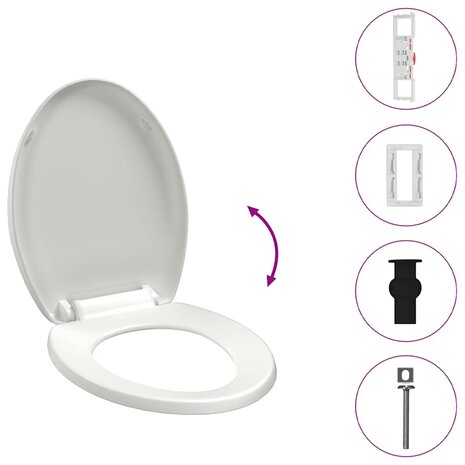 Toiletbril soft-close met quick-release ontwerp wit 10