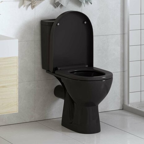 Toiletbril soft-close met quick-release ontwerp zwart 1
