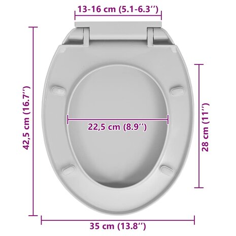 Toiletbril soft-close ovaal lichtgrijs 10