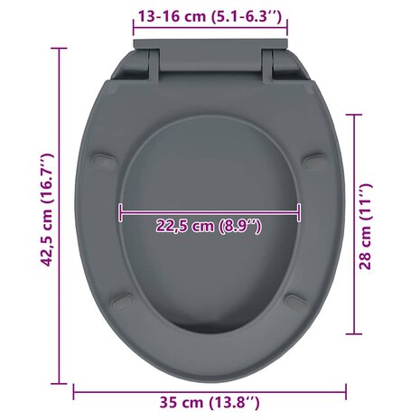 Toiletbril soft-close ovaal grijs 10