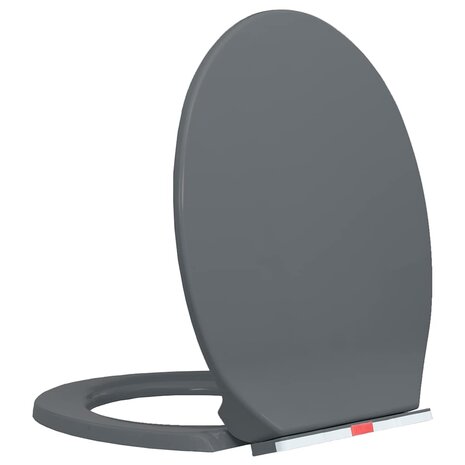 Toiletbril soft-close en quick-release ovaal grijs 3