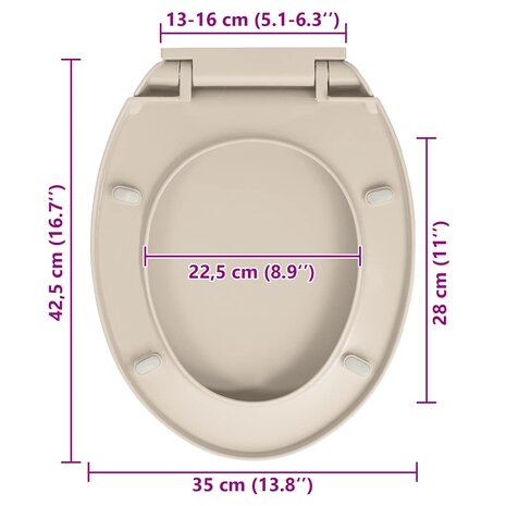 Toiletbril soft-close ovaal abrikooskleurig 10